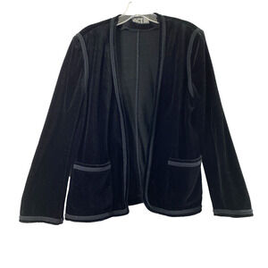 Vintage Act III Black Velvet Jacket Womens Small Party Event  Open‎ Front Goth